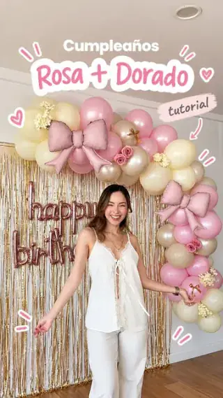 Portada del reel: Rosa y dorado para celebrar en casa